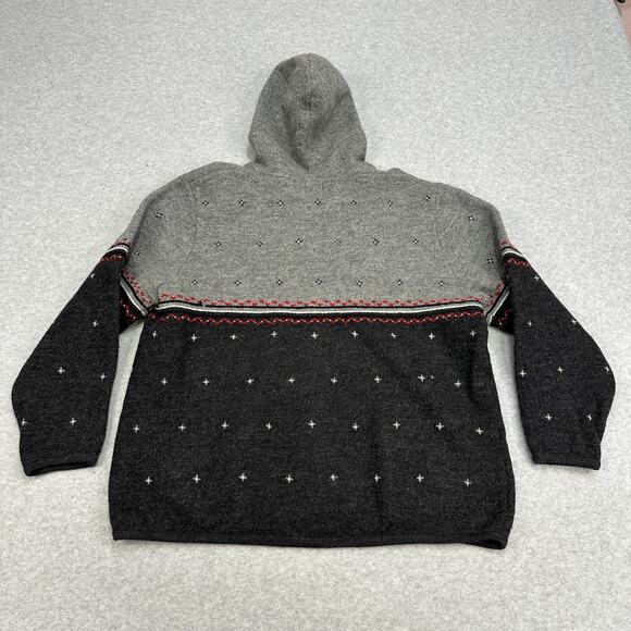 Woolrich Wool Sweater Jacket WMNS XL Onyx Heather Colorblock Hooded Zip Dotted - Picture 9 of 12